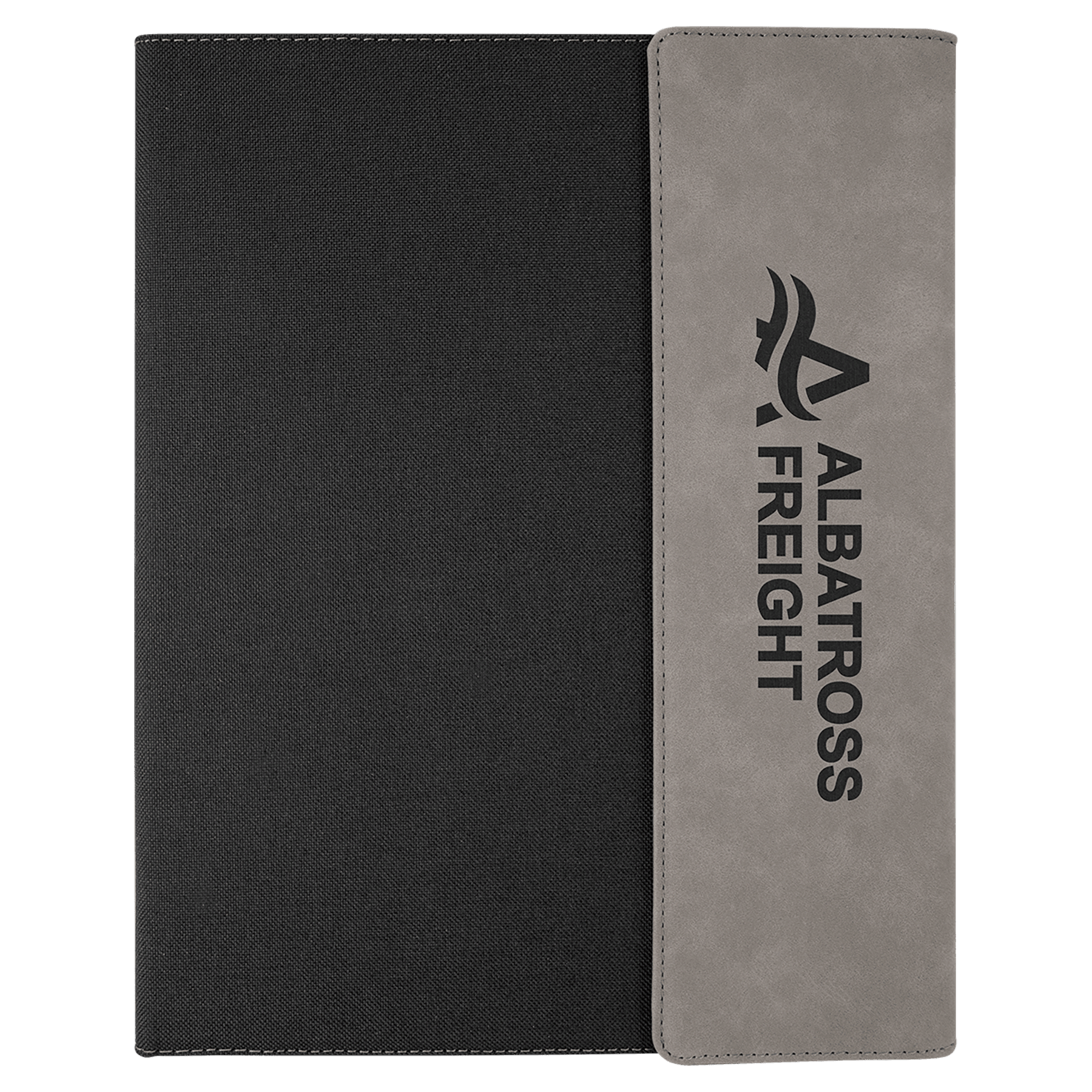 9.5" x 12" Gray Leatherette / Black Canvas Portfolio