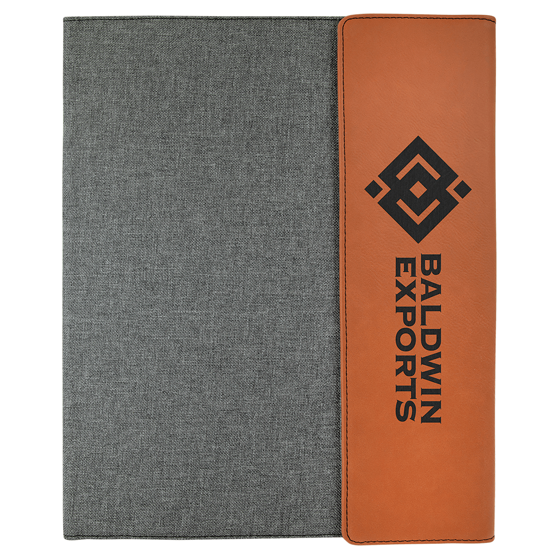 Rawhide Leatherette / Gray Canvas Portfolio with Notepad