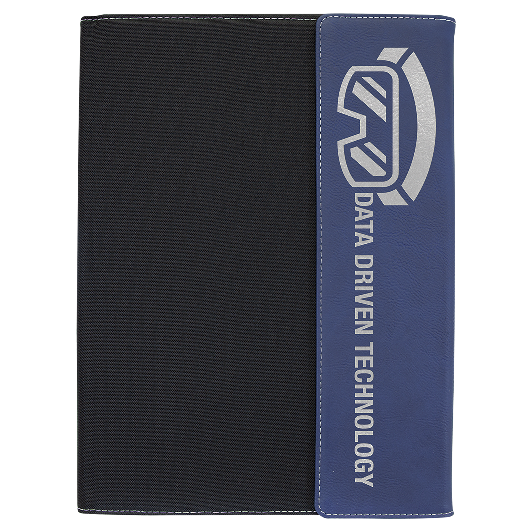 9.5"x12" Blue/Silver Leatherette / Black Canvas Portfolio