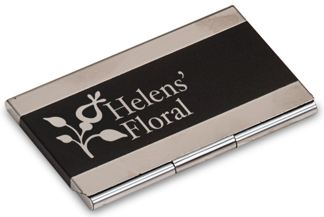 3.75" x 2.5" Black Business Card Holder