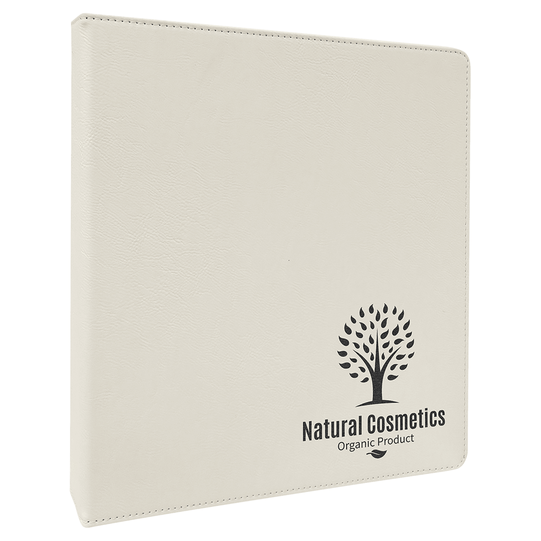 White Leatherette 3 Ring Binder with 1" Slant DRings