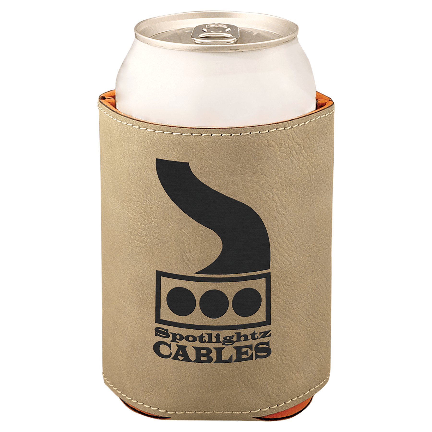 3.75" Light Brown Leatherette Beverage Holder