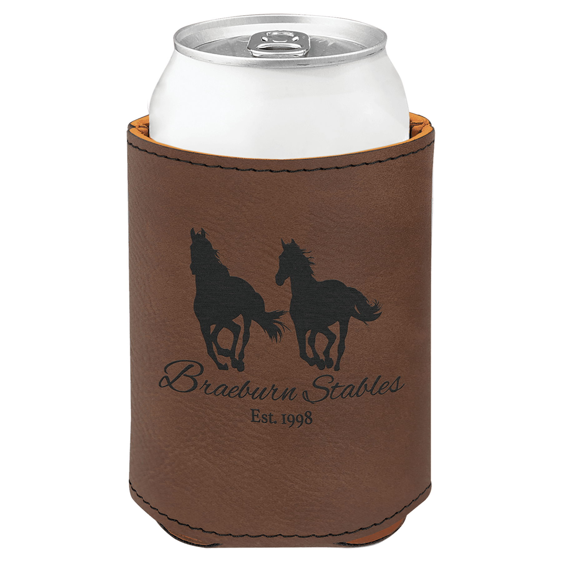 3.75" Dark Brown Leatherette Beverage Holder