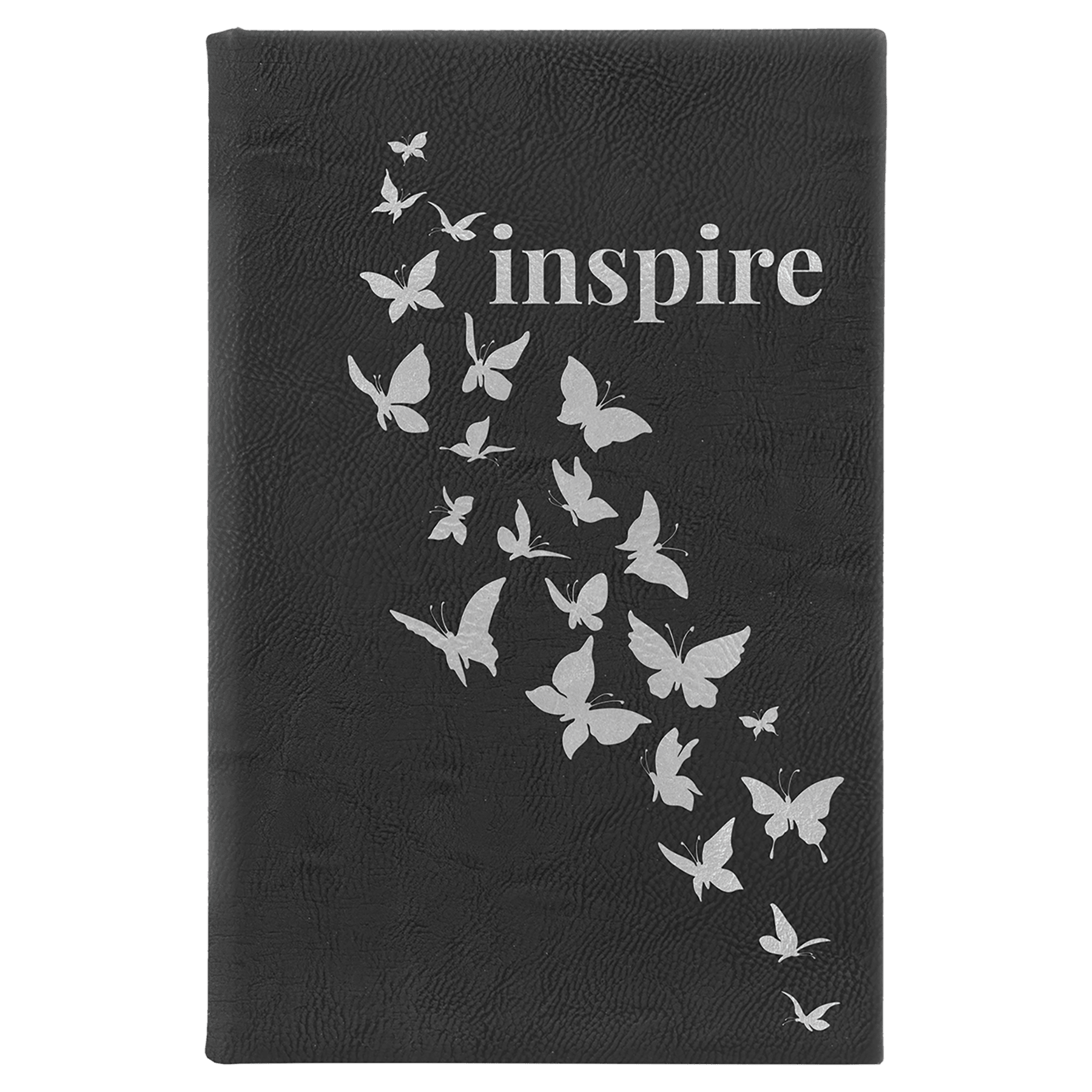 Black/Silver Leatherette Sketch Book with Unlined Notepad