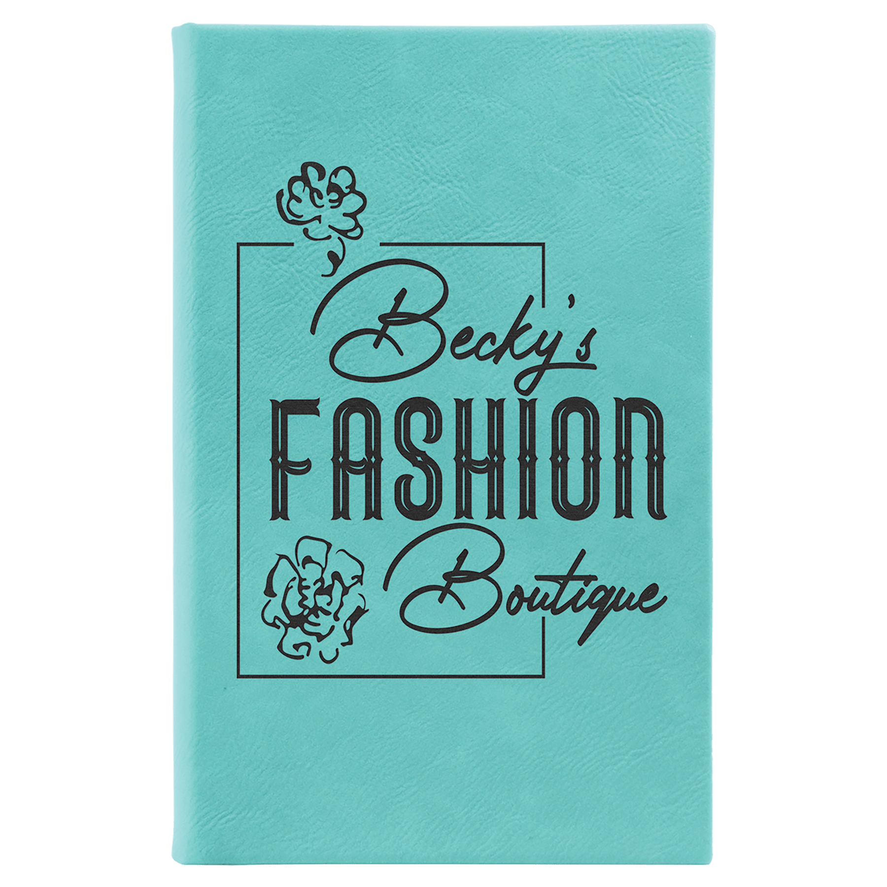5.25" x 8.25" Teal Leatherette Sketch Book w/Unlined Notepad