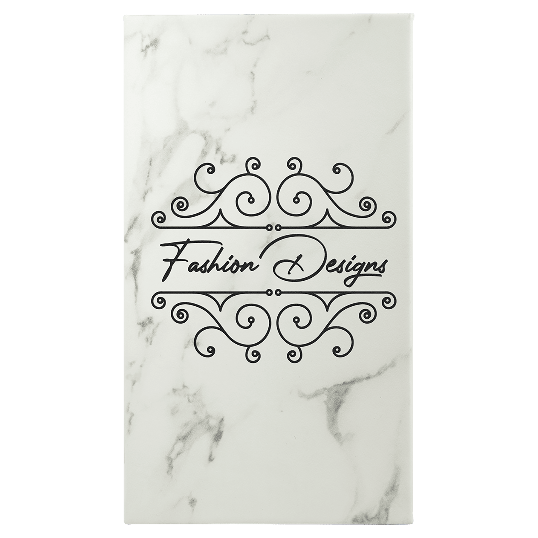 White Marble Leatherette Sketch Book with Unlined Notepad