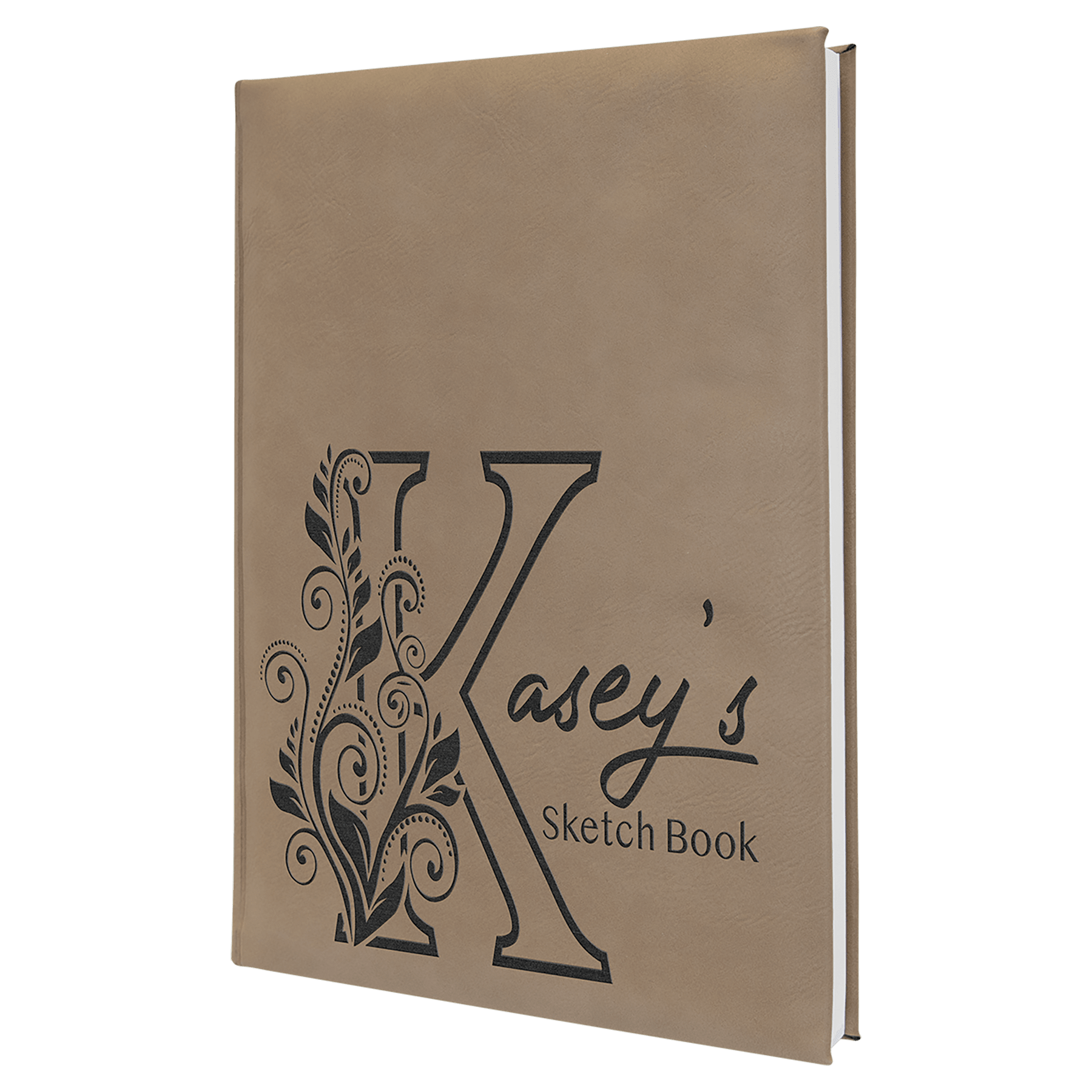 Light Brown Leatherette Sketch Book with Unlined Notepad
