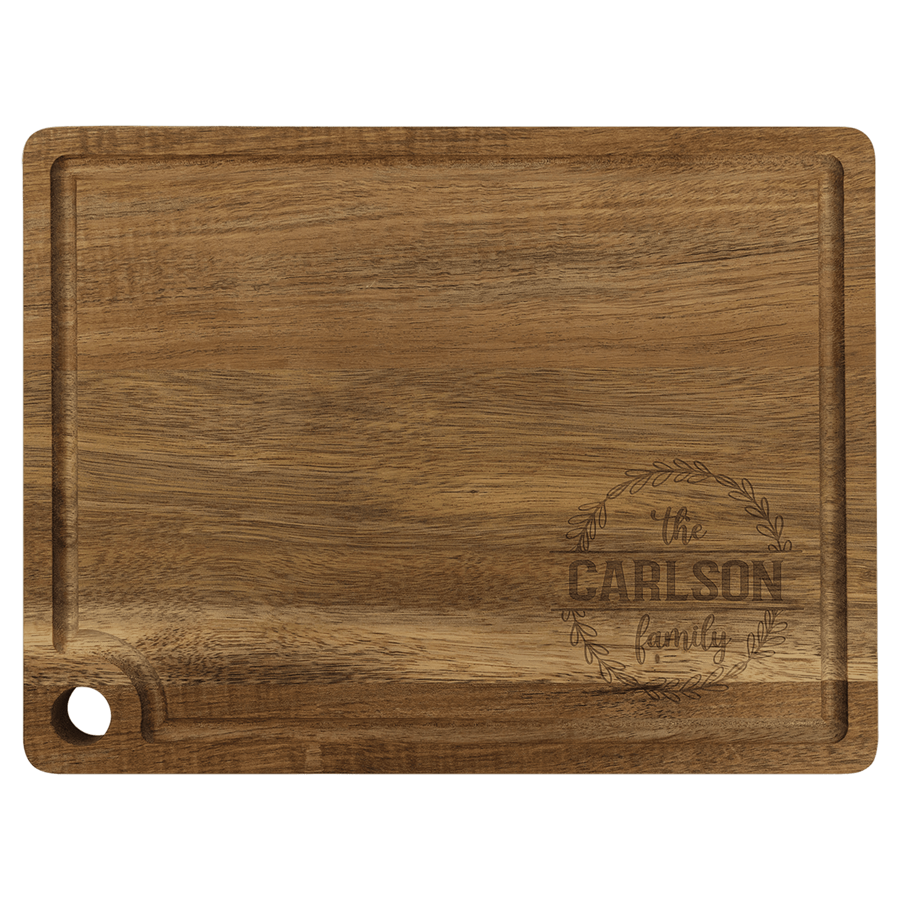 Acacia Cutting Board with Drip Ring and Corner Hole - BA16