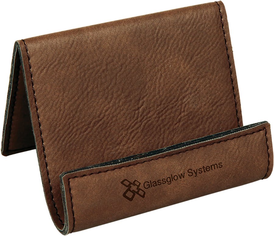 3.5" x 2.5" Dark Brown Leatherette Holder Easel