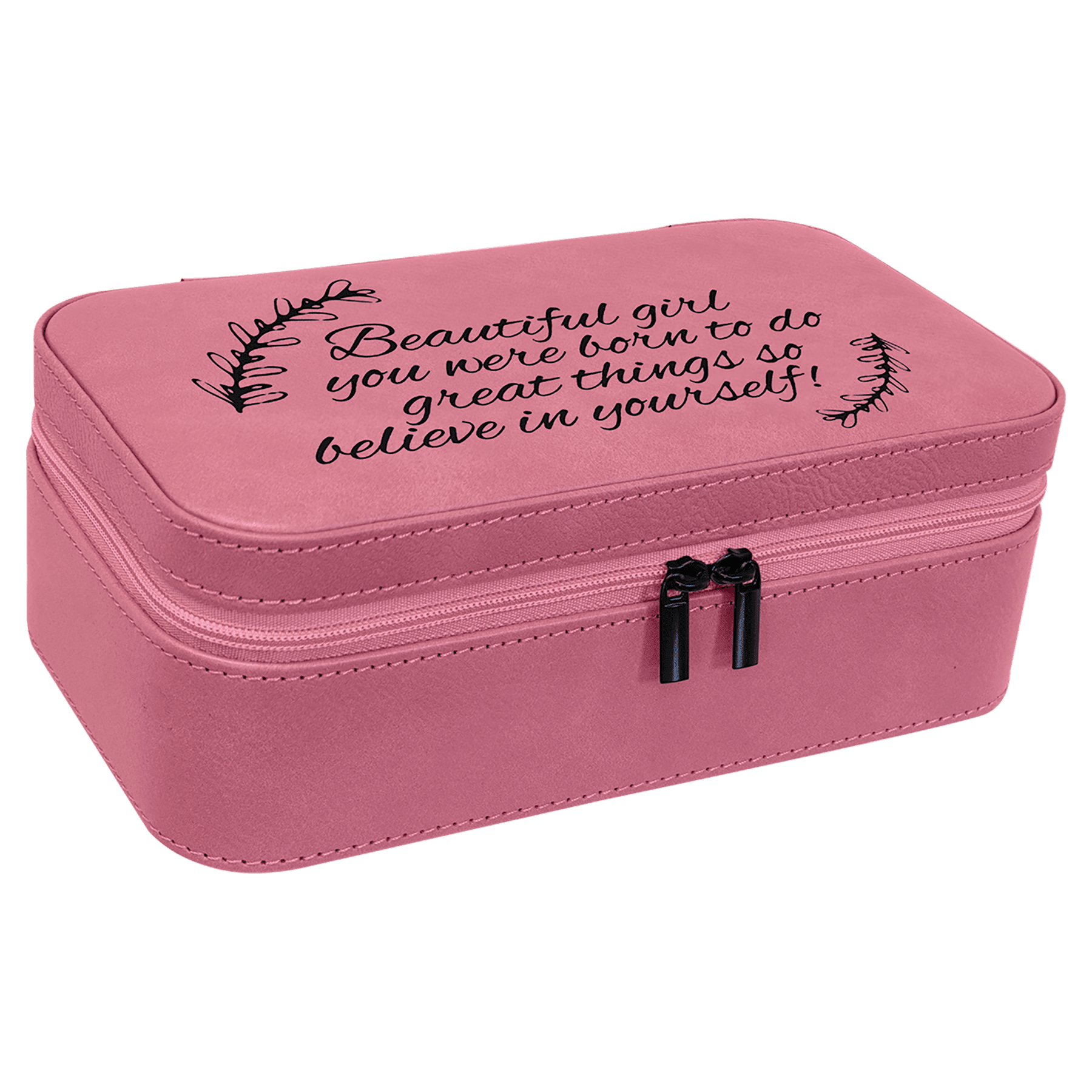 7.5" X 4.5" Pink Leatherette Jewelry Box