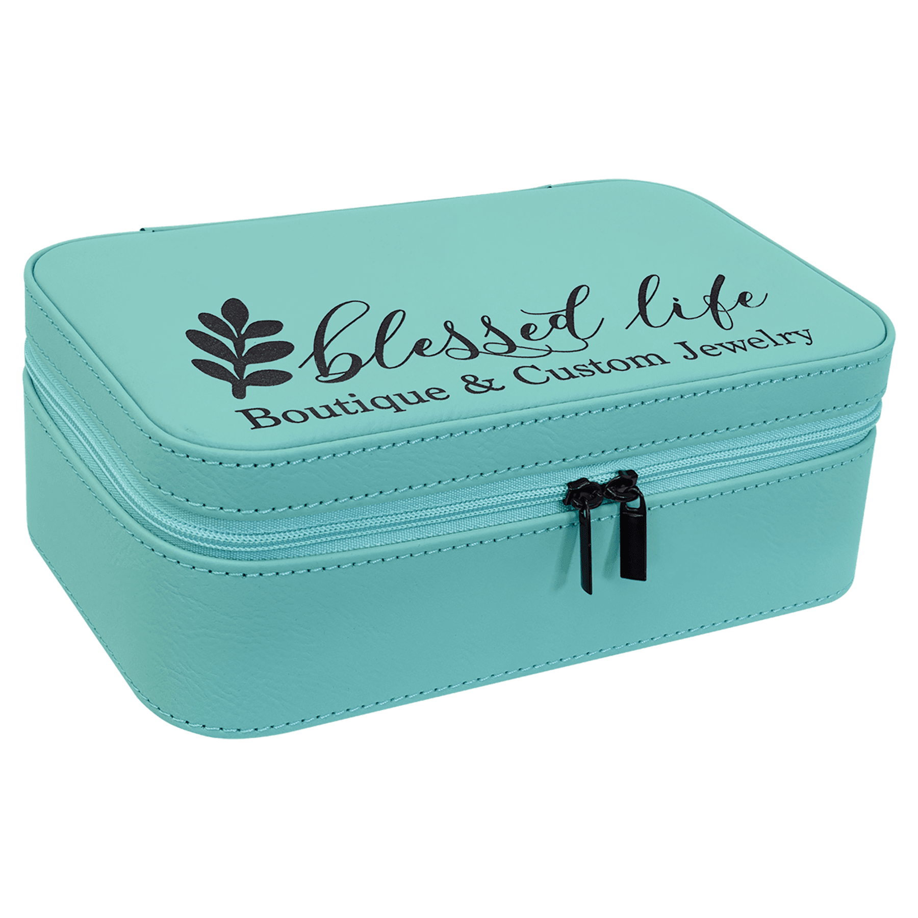 7.5" X 4.5" Teal Leatherette Jewelry Box