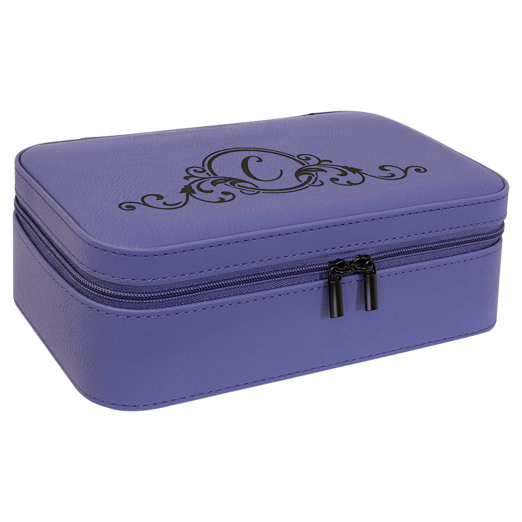 7.5" X 4.5" Purple Leatherette Jewelry Box
