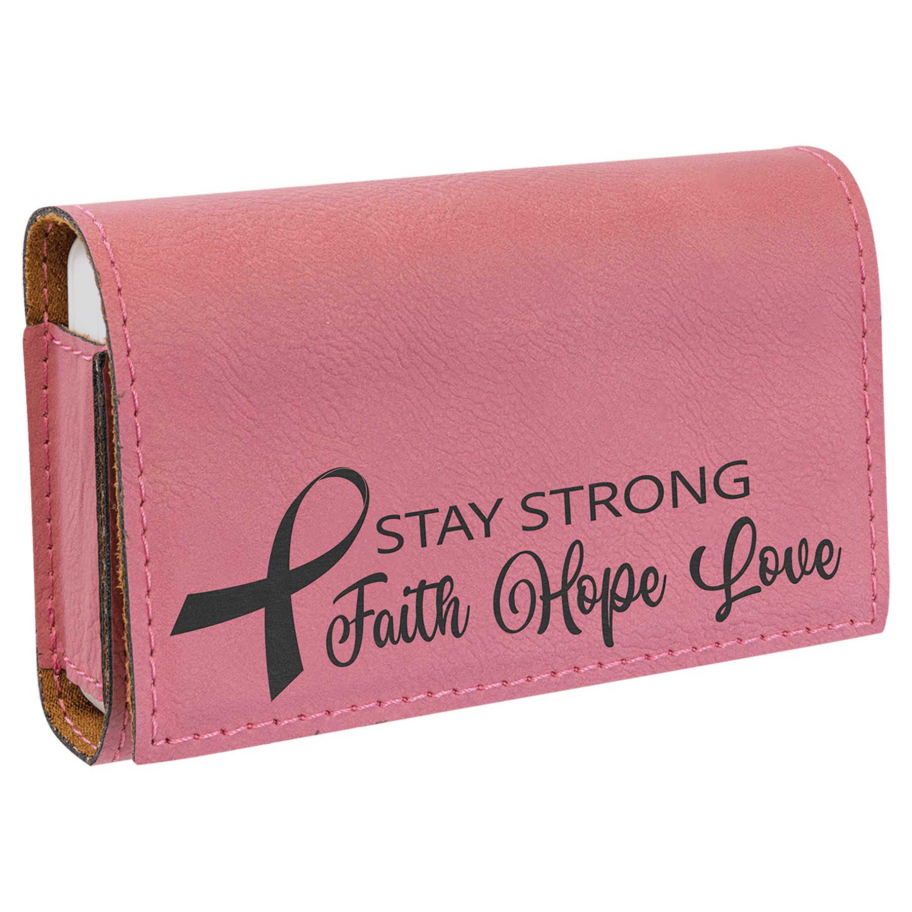 4.75" x 3.1" Pink Leatherette Pill Box