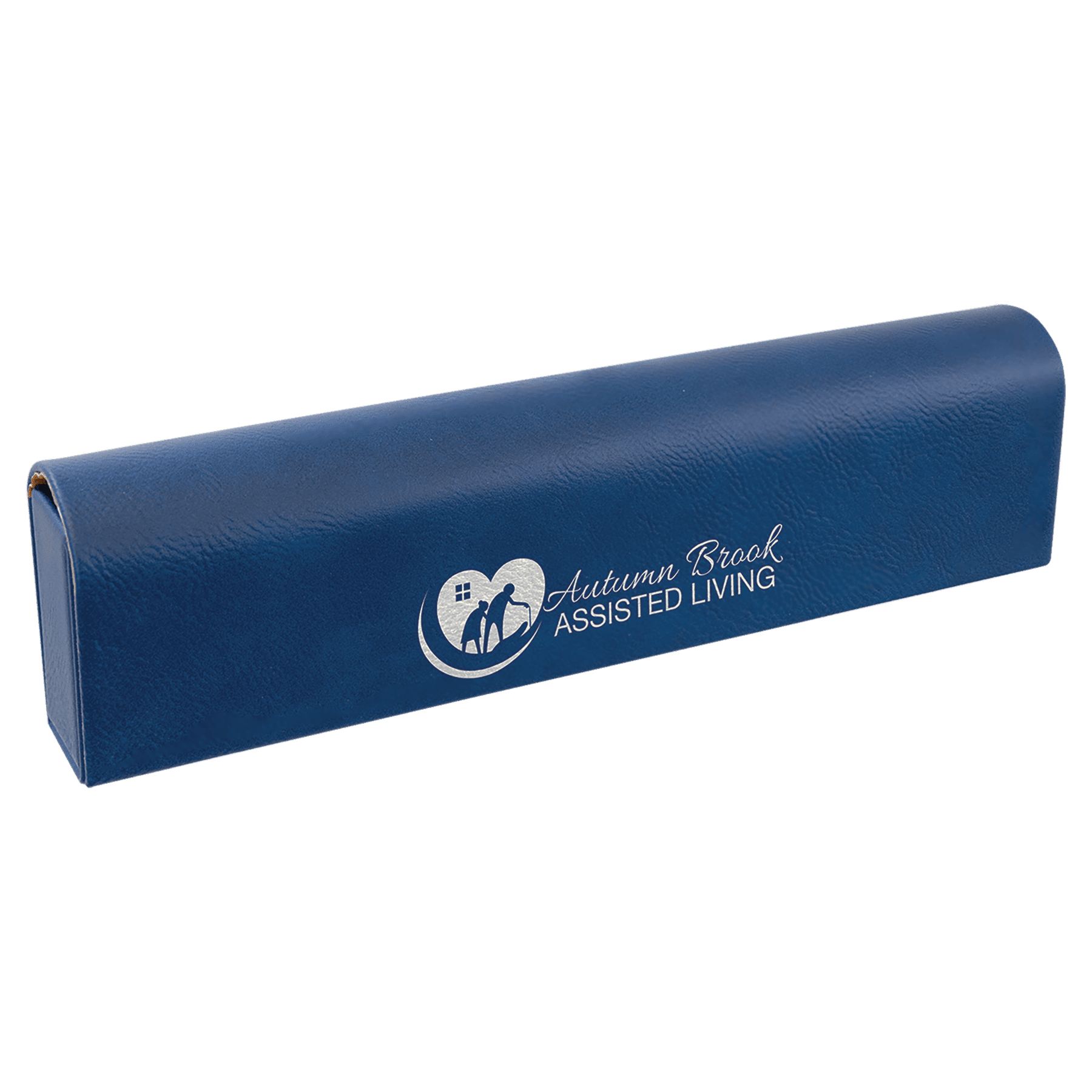 9.75" x 2.5" Blue/Silver Leatherette Pill Box