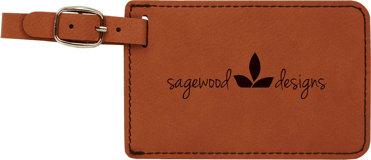 4.25" x 2.75" Rawhide Leatherette Luggage Tag