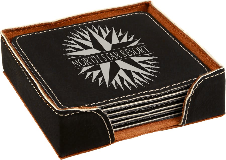 Leatherette 6 Coaster Set - CST19