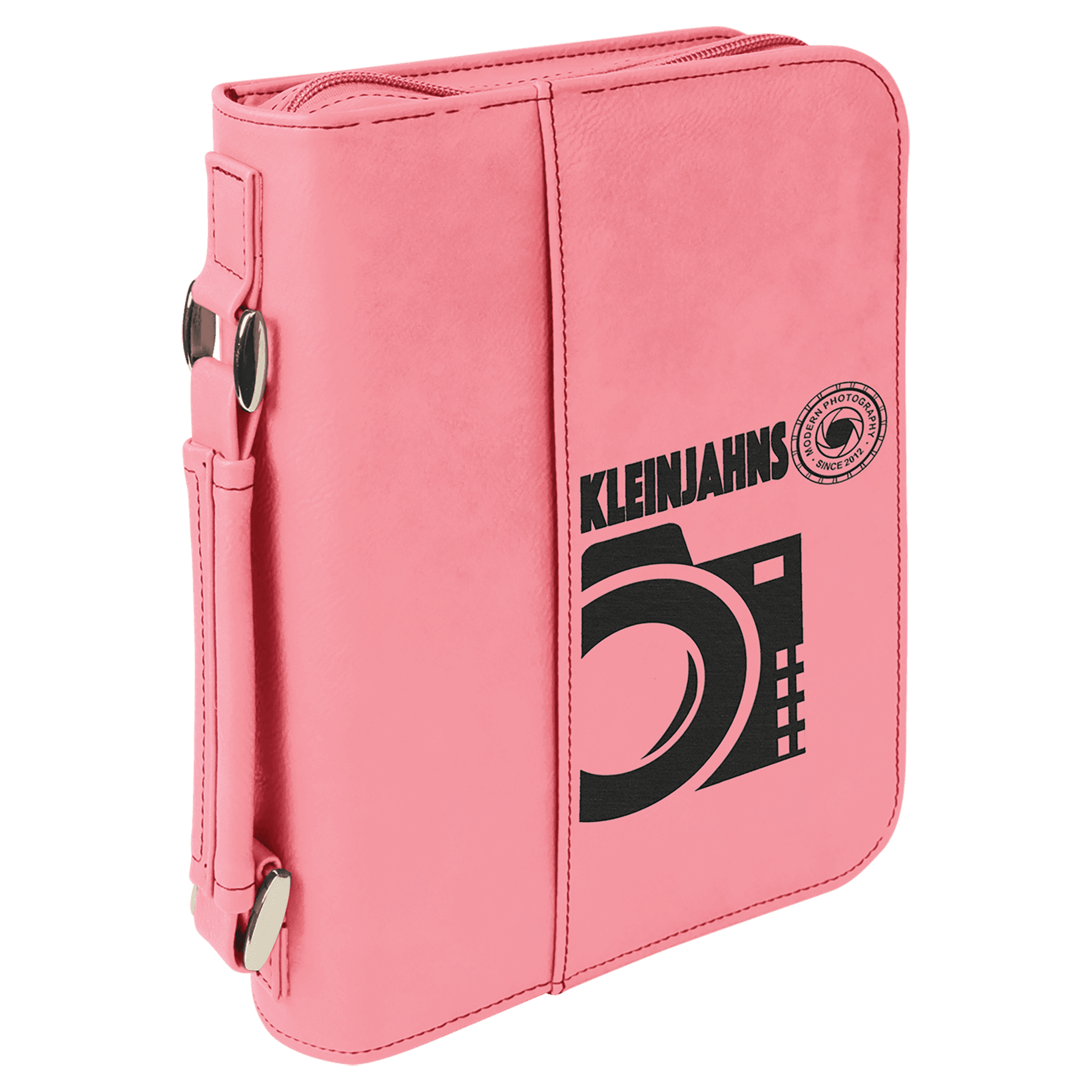 Pink Leatherette Book/Bible Cover with Handle & Zipper