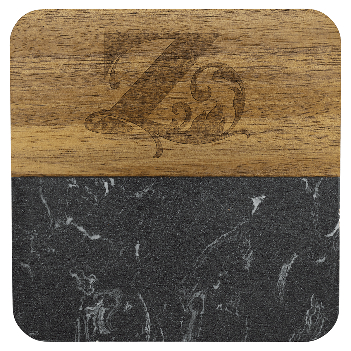 Acacia and Marble Coaster