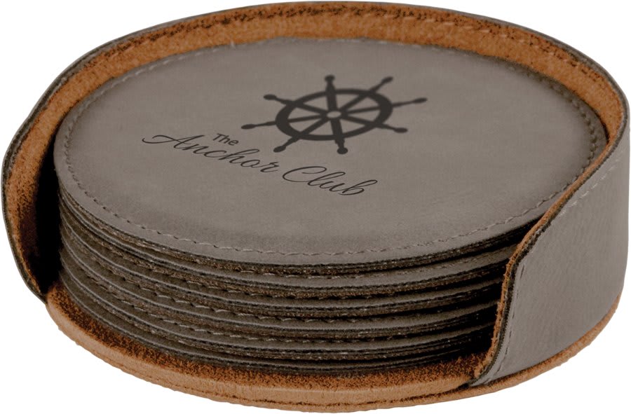 Leatherette 6 Coaster Set - CST19