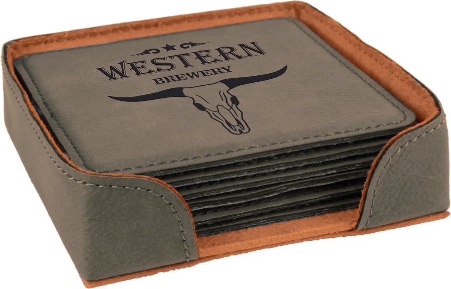Leatherette 6 Coaster Set - CST19