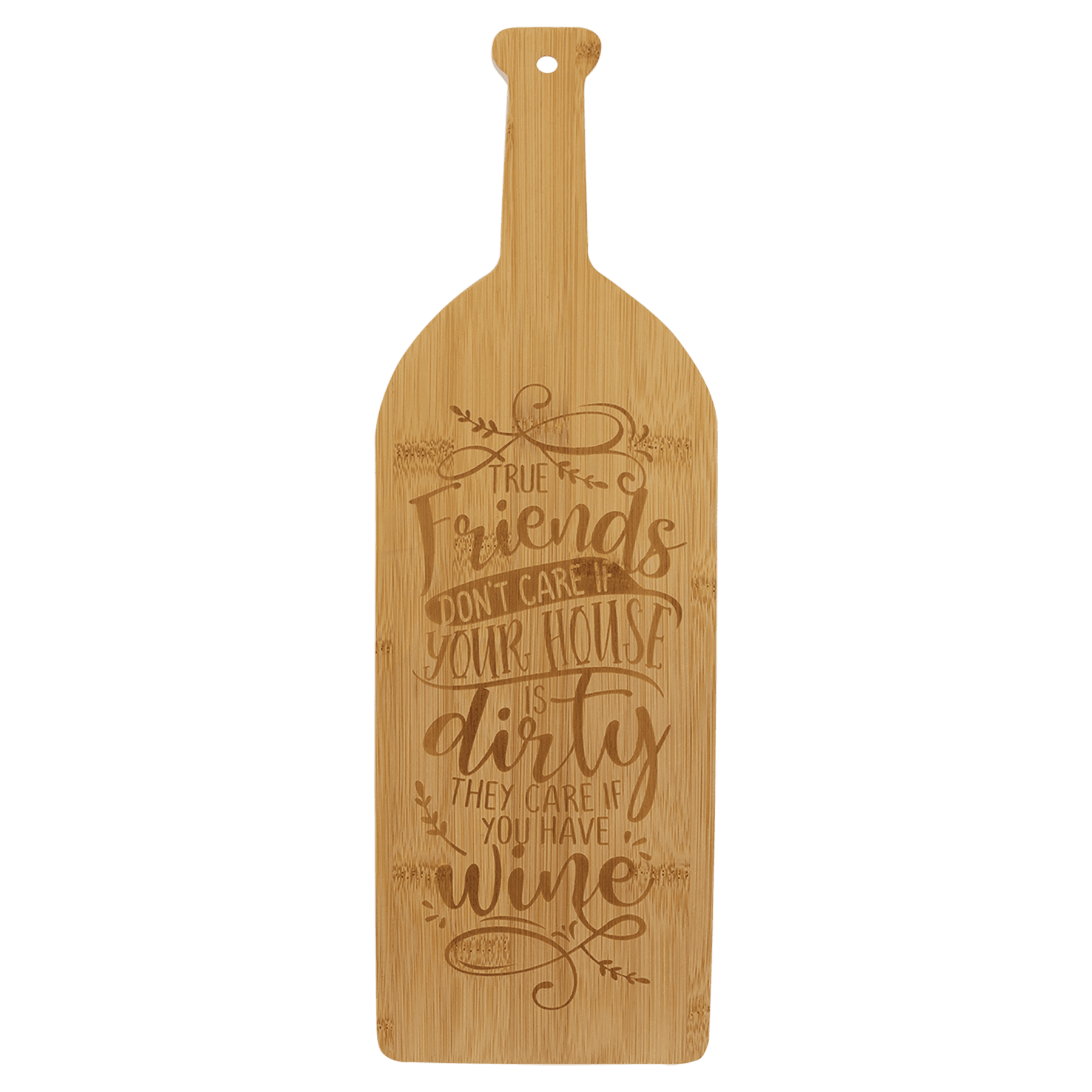 17" x 5.25" Bamboo Wine Bottle Cutting Board