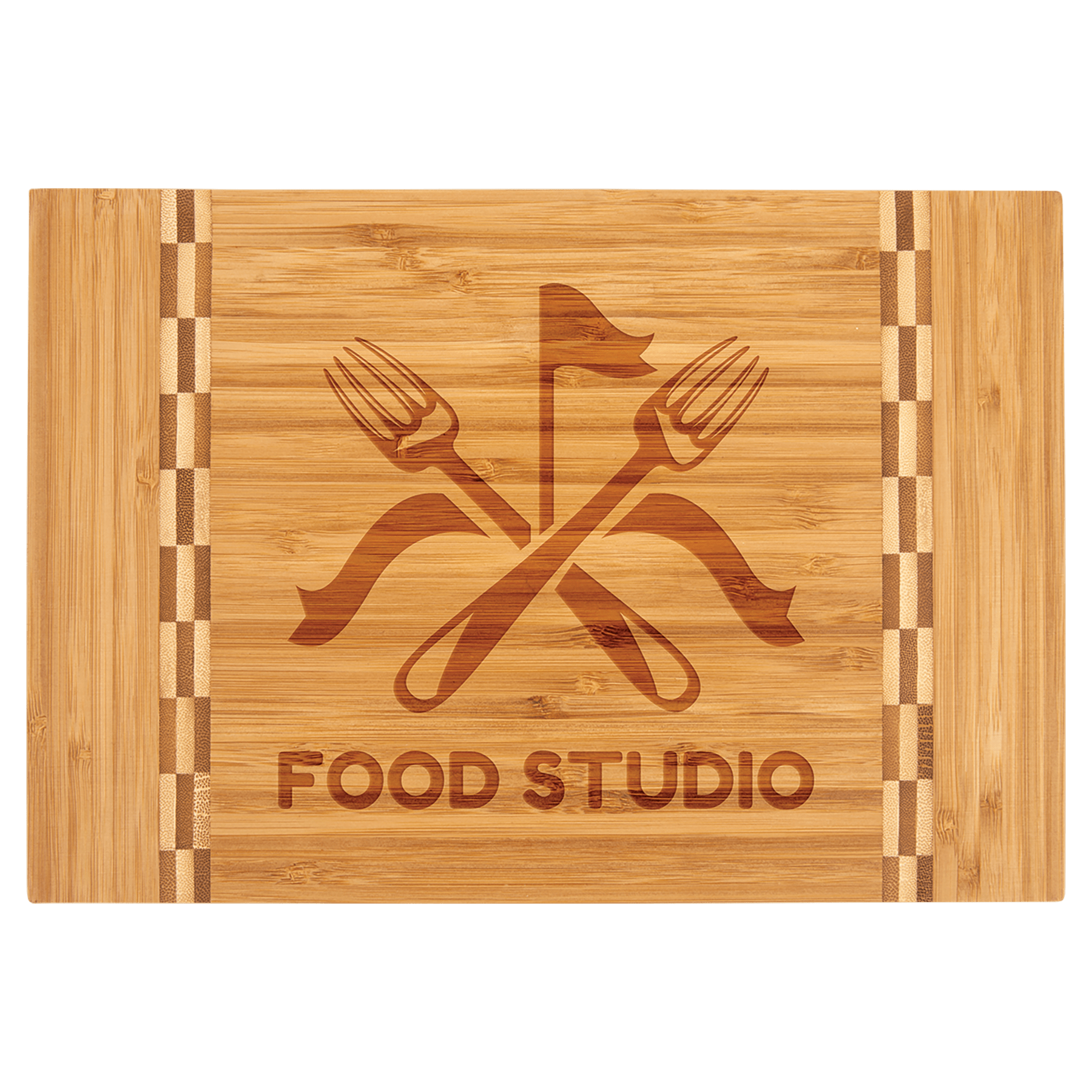 12" x 8.25" Bamboo Cutting Board with Butcher Block Inlay