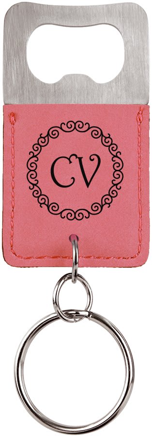Rectangle Leatherette Bottle Opener Keychain - KCL11
