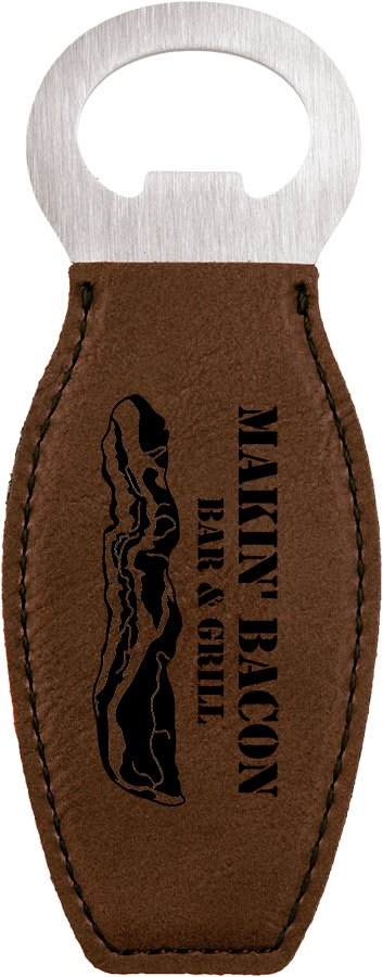 Dark Brown Leatherette Bottle Opener with Magnet