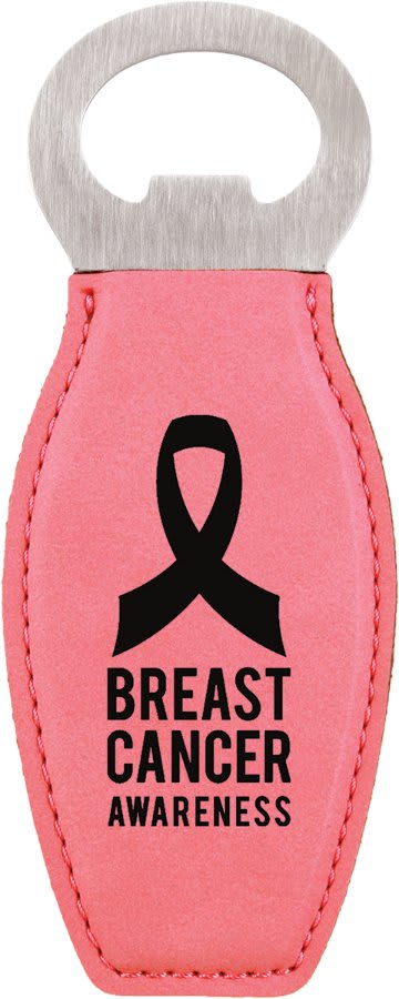 Pink Leatherette Bottle Opener with Magnet
