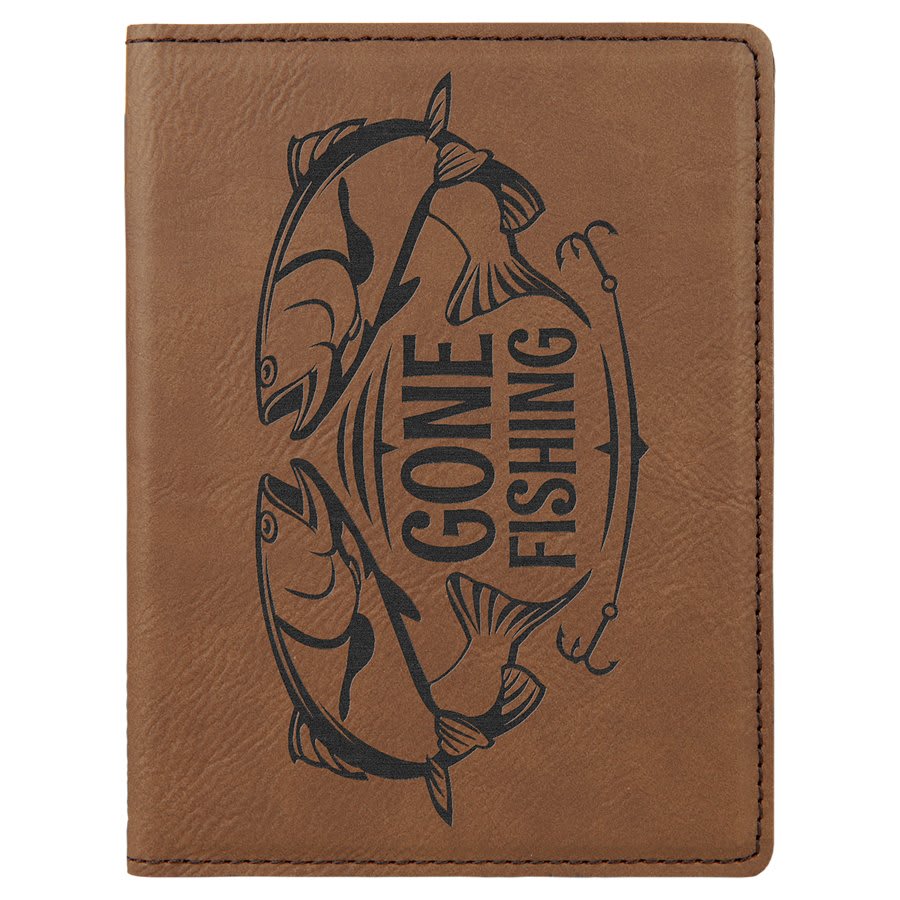 4.25" x 5.5" Dark Brown Leatherette Passport Holder