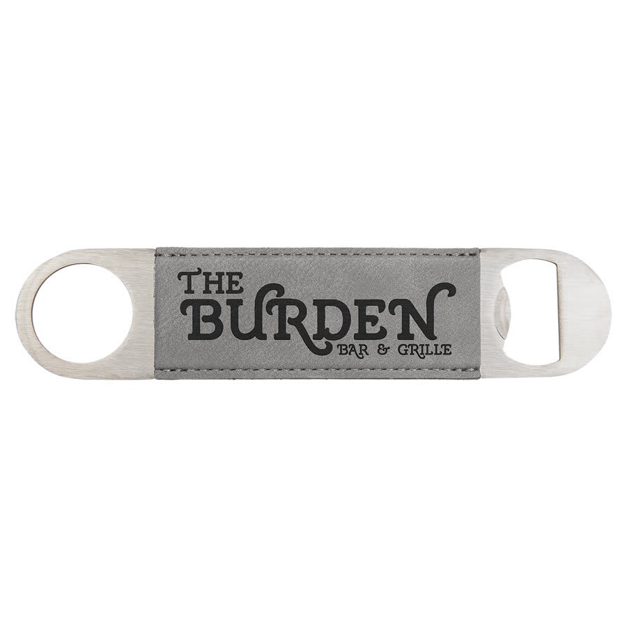 1.5" x 7" Gray Leatherette Bottle Opener
