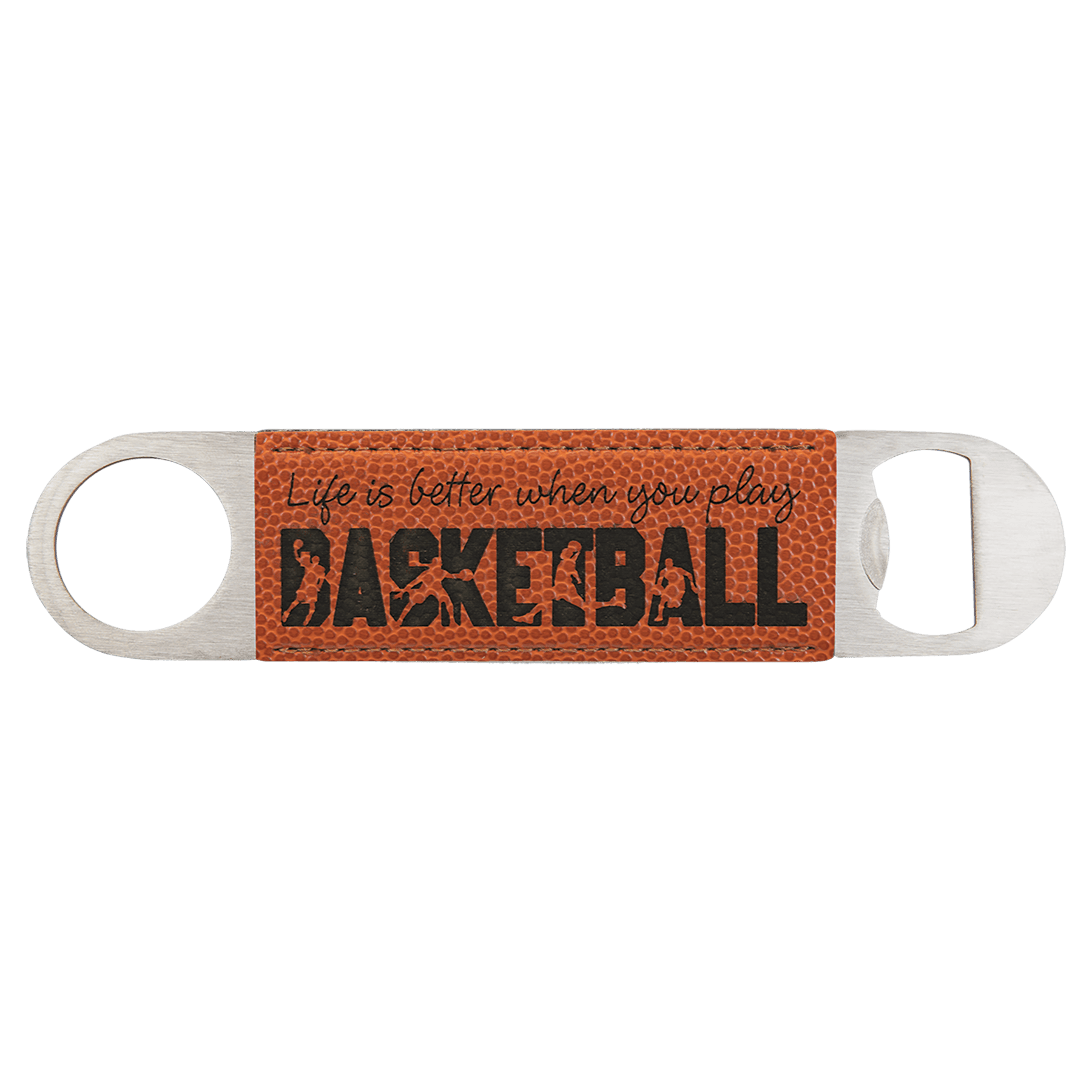 1.5" x 7" Basketball Leatherette Bottle Opener