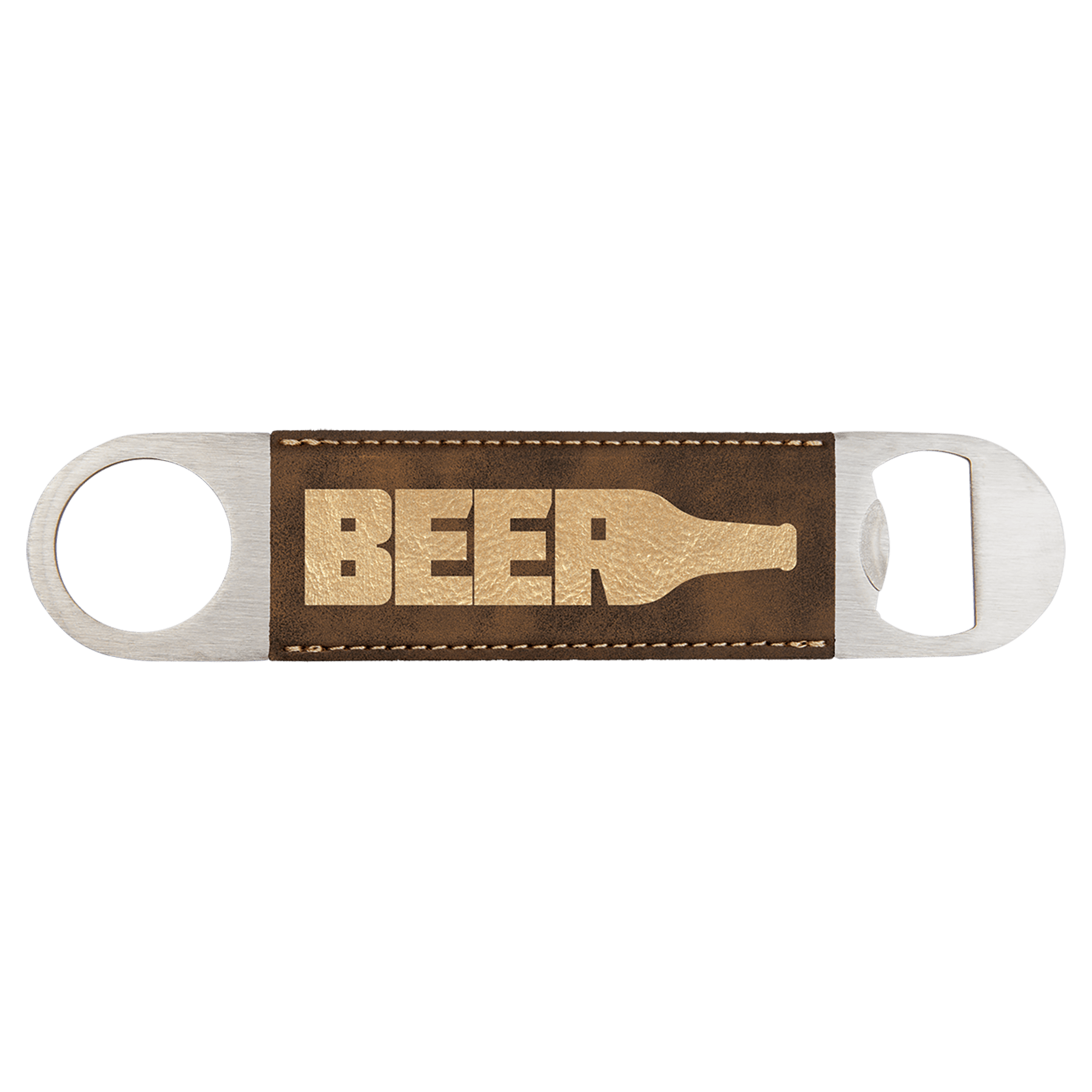 1.5" x 7" Rustic/Gold Leatherette Bottle Opener