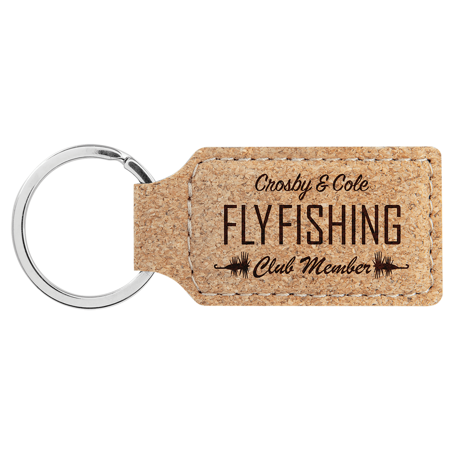 Leatherette Rectangle Keychain - KCL08