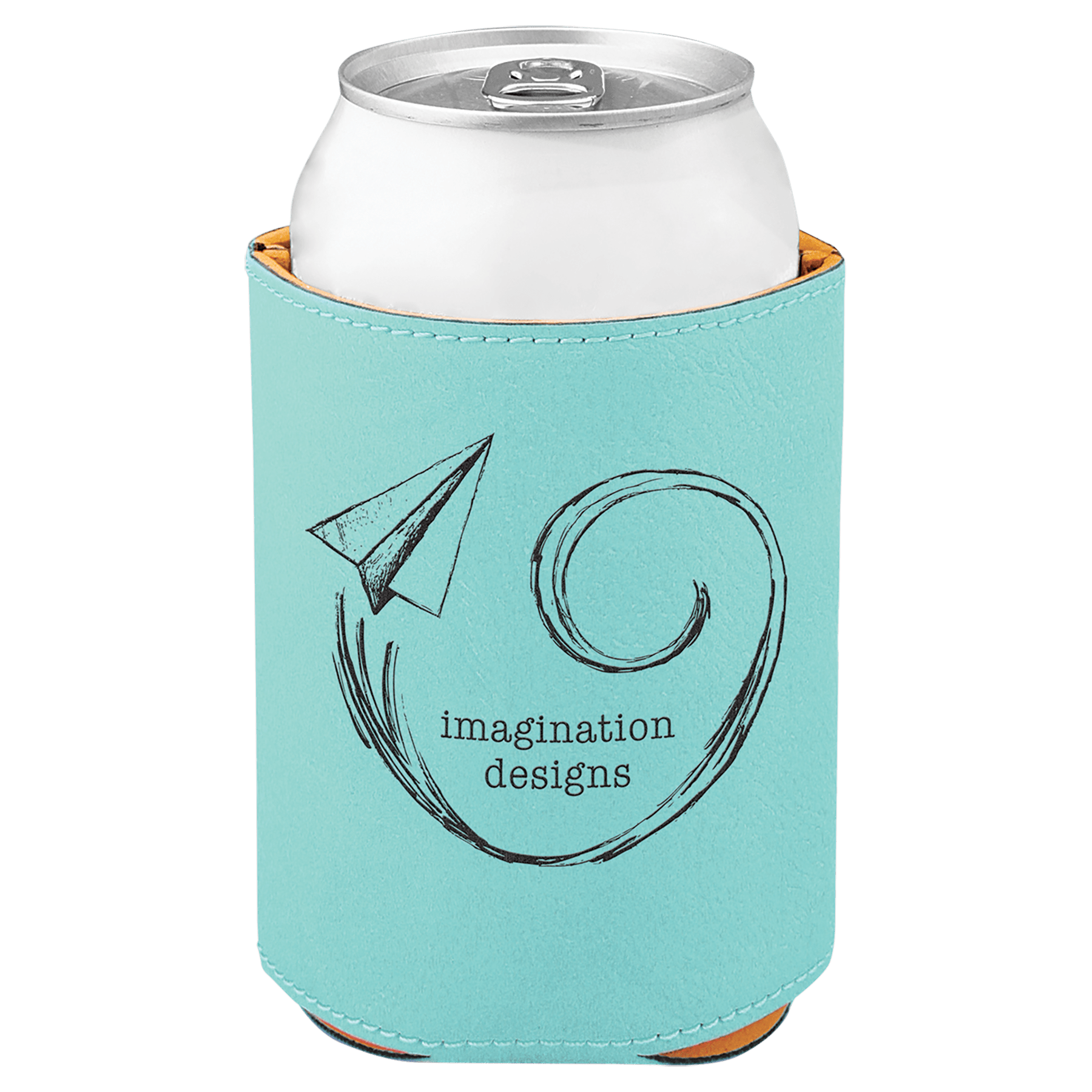 3.75" Teal Leatherette Beverage Holder