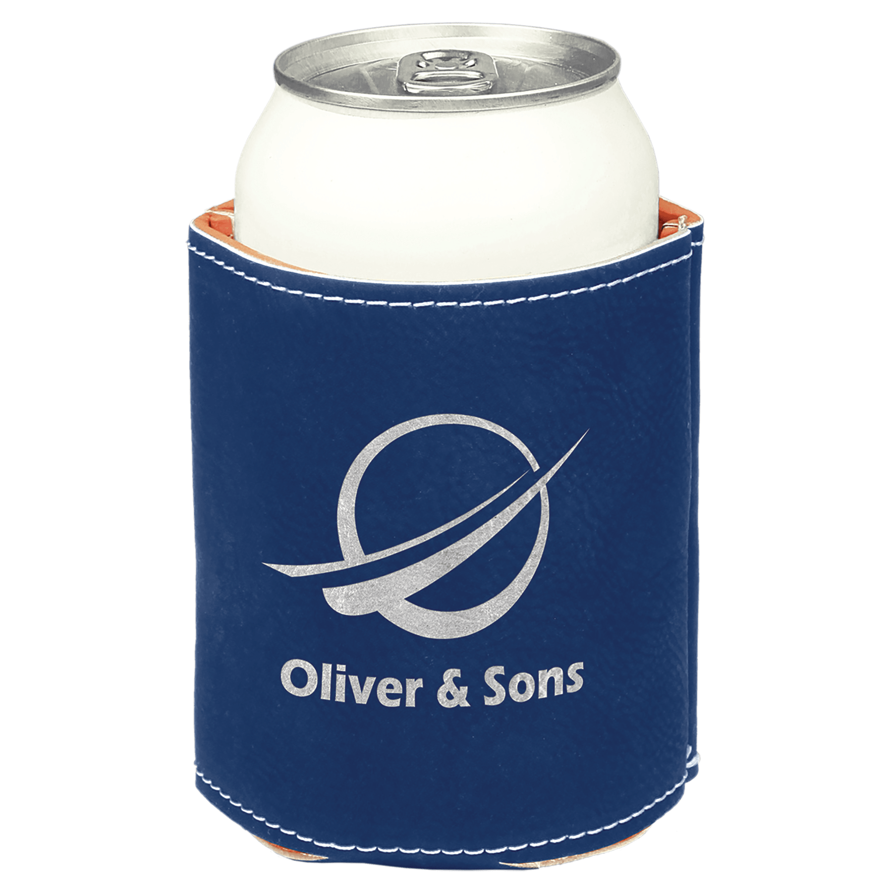 3.75" Blue/Silver Leatherette Beverage Holder