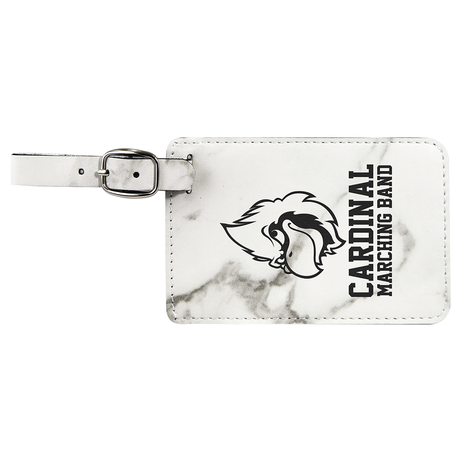 4.25" x 2.75" White Marble Leatherette Luggage Tag