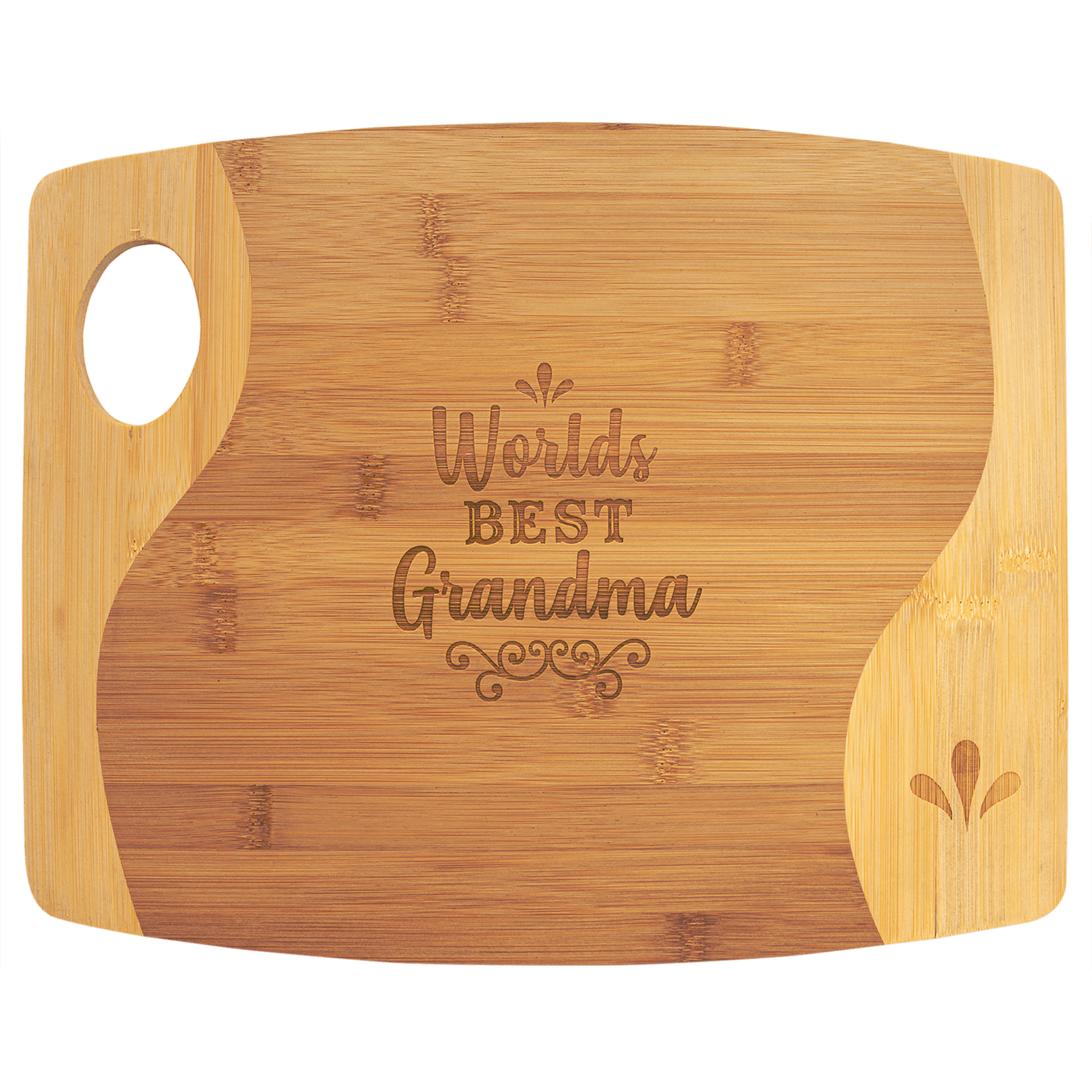 x 5/16" Bamboo Two Tone Cutting Board with Handle