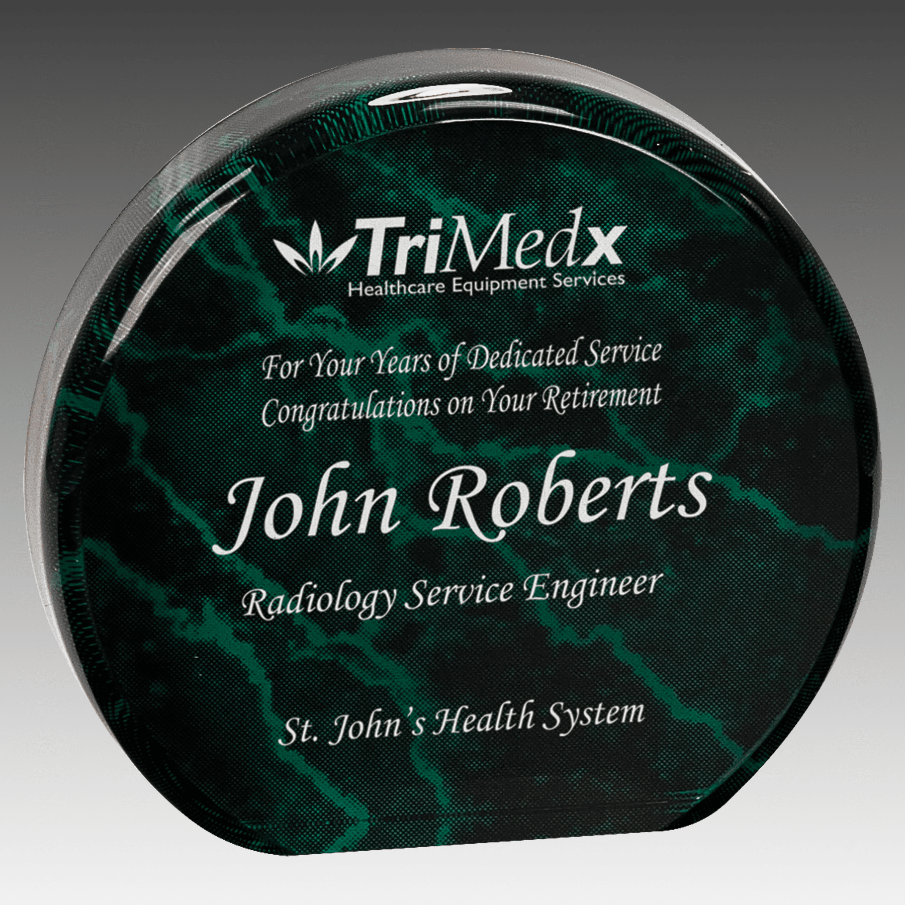 3.5" Green Marble Acrylic Circle