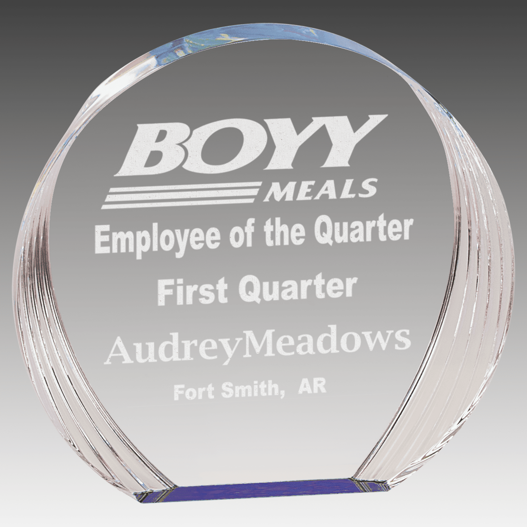 6.5" x 6" Blue Round Acrylic