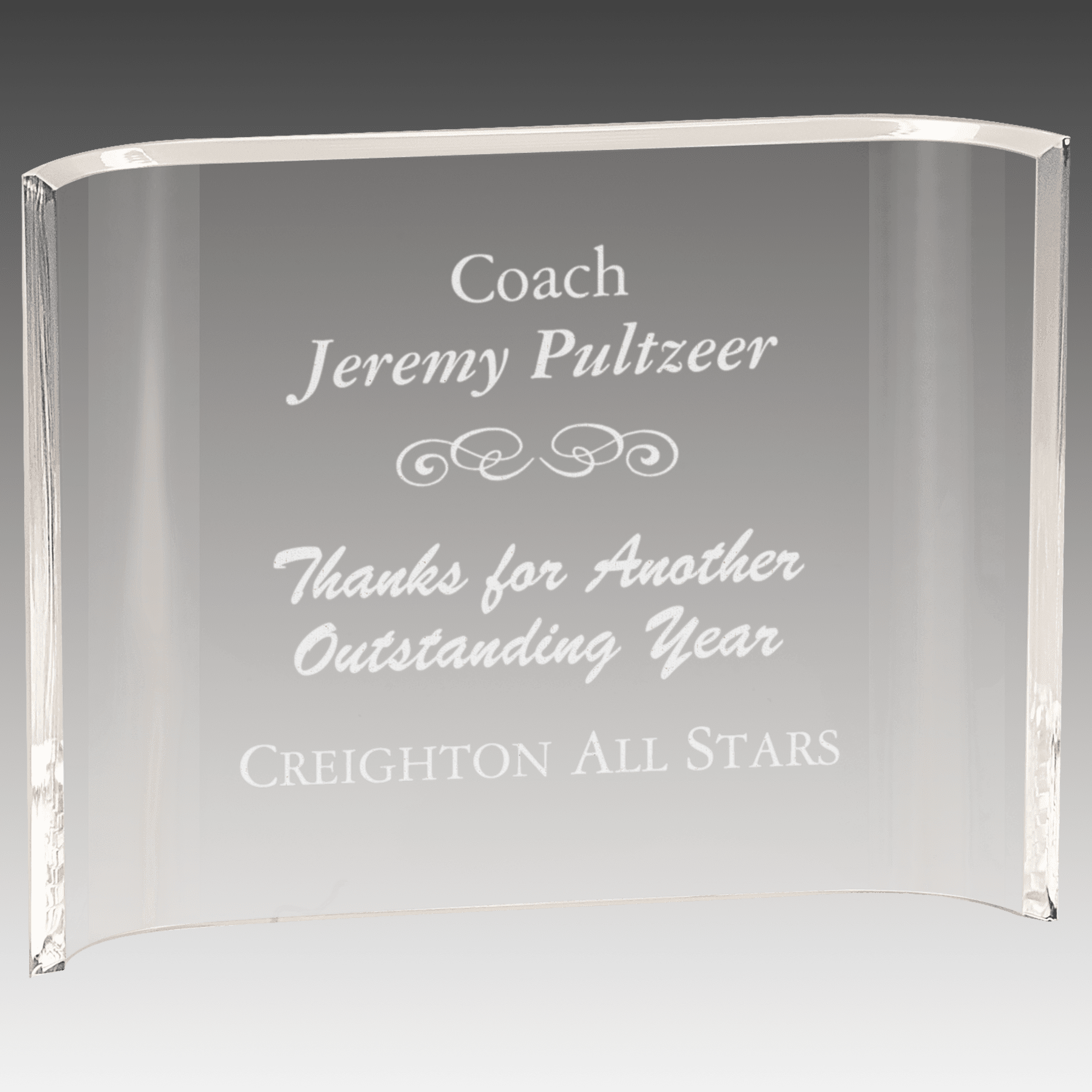 8" x 6" Clear Acrylic Crescent