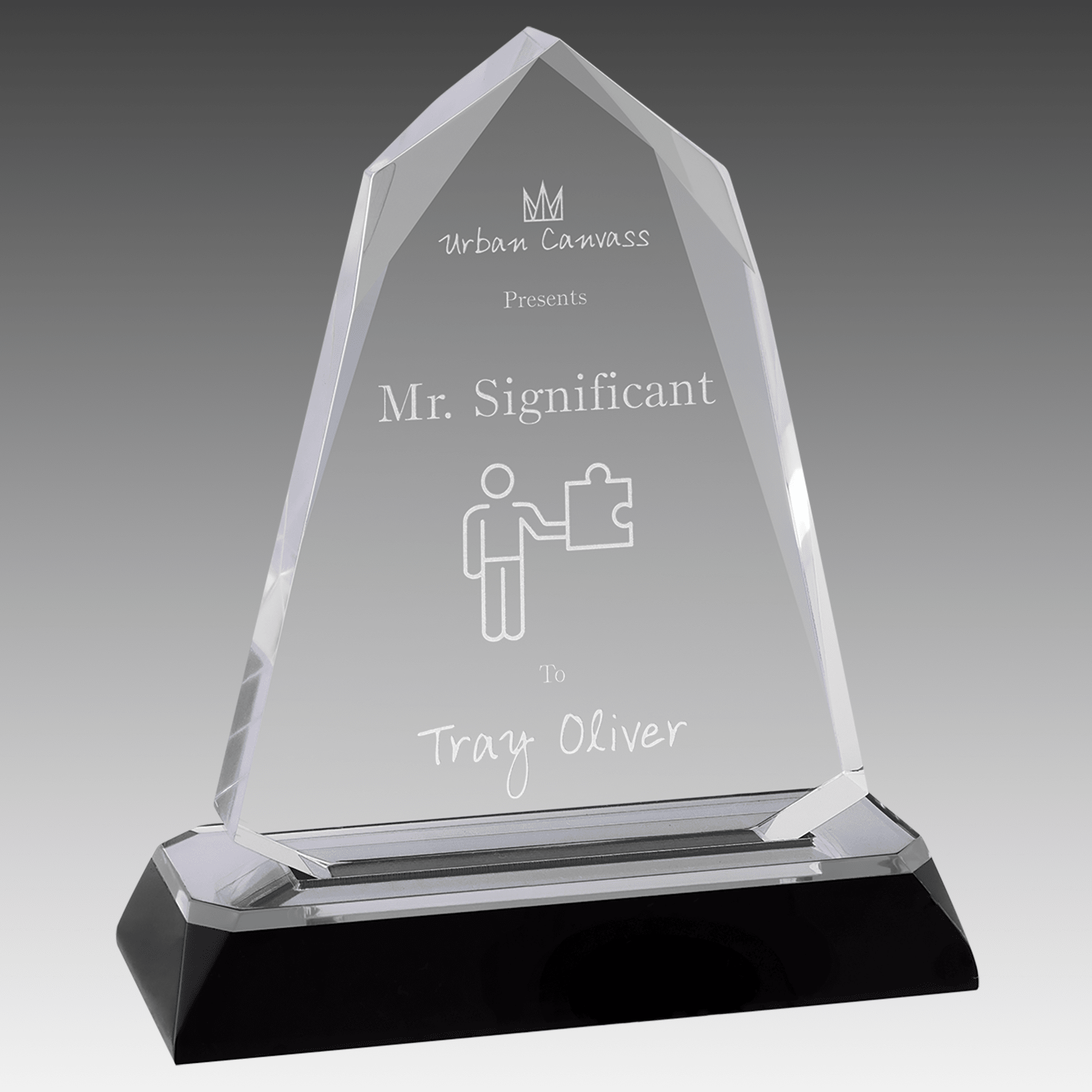 5.75" Silver Halo Diamond Corner Base Impress Acrylic