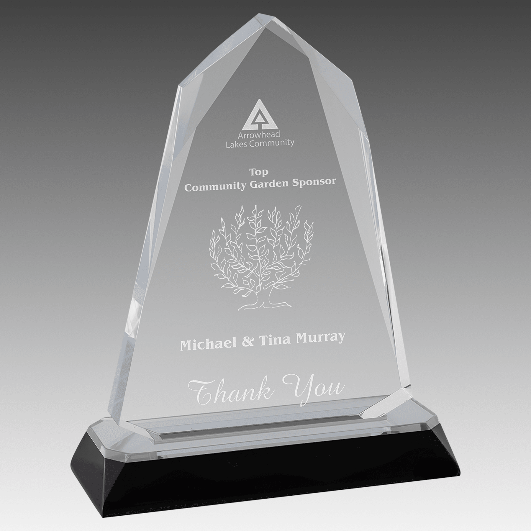 6.75" Silver Halo Diamond Corner Base Impress Acrylic