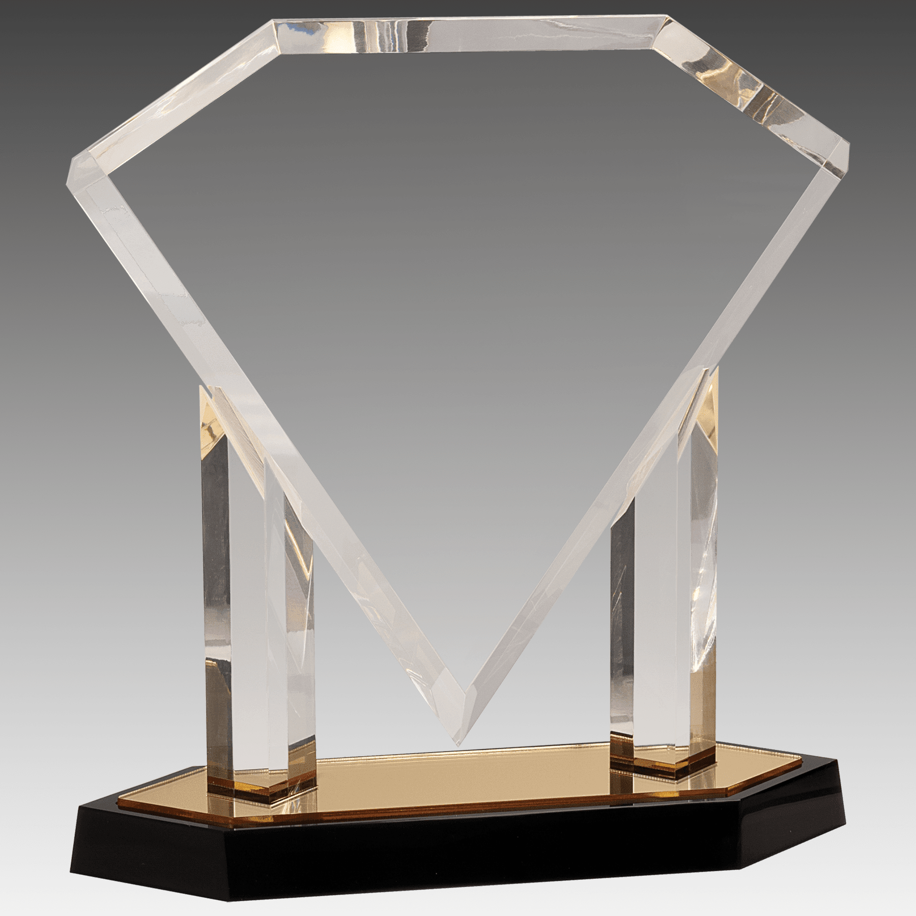 11.75" Gold Floating Diamond Acrylic