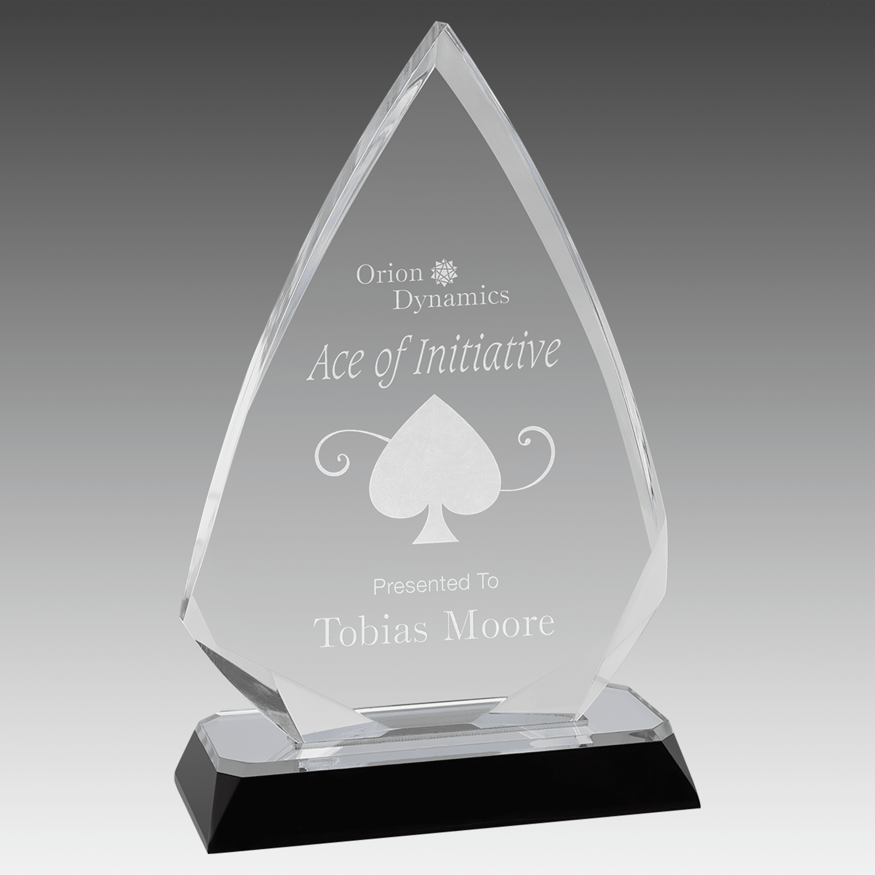 7.75" Silver Arrow Diamond Corner Base Impress Acrylic