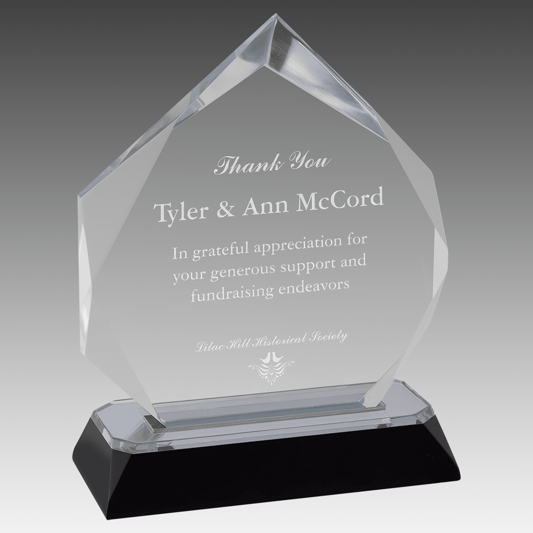 5.75" Silver Diamond-Diamond Corner Base Impress Acrylic