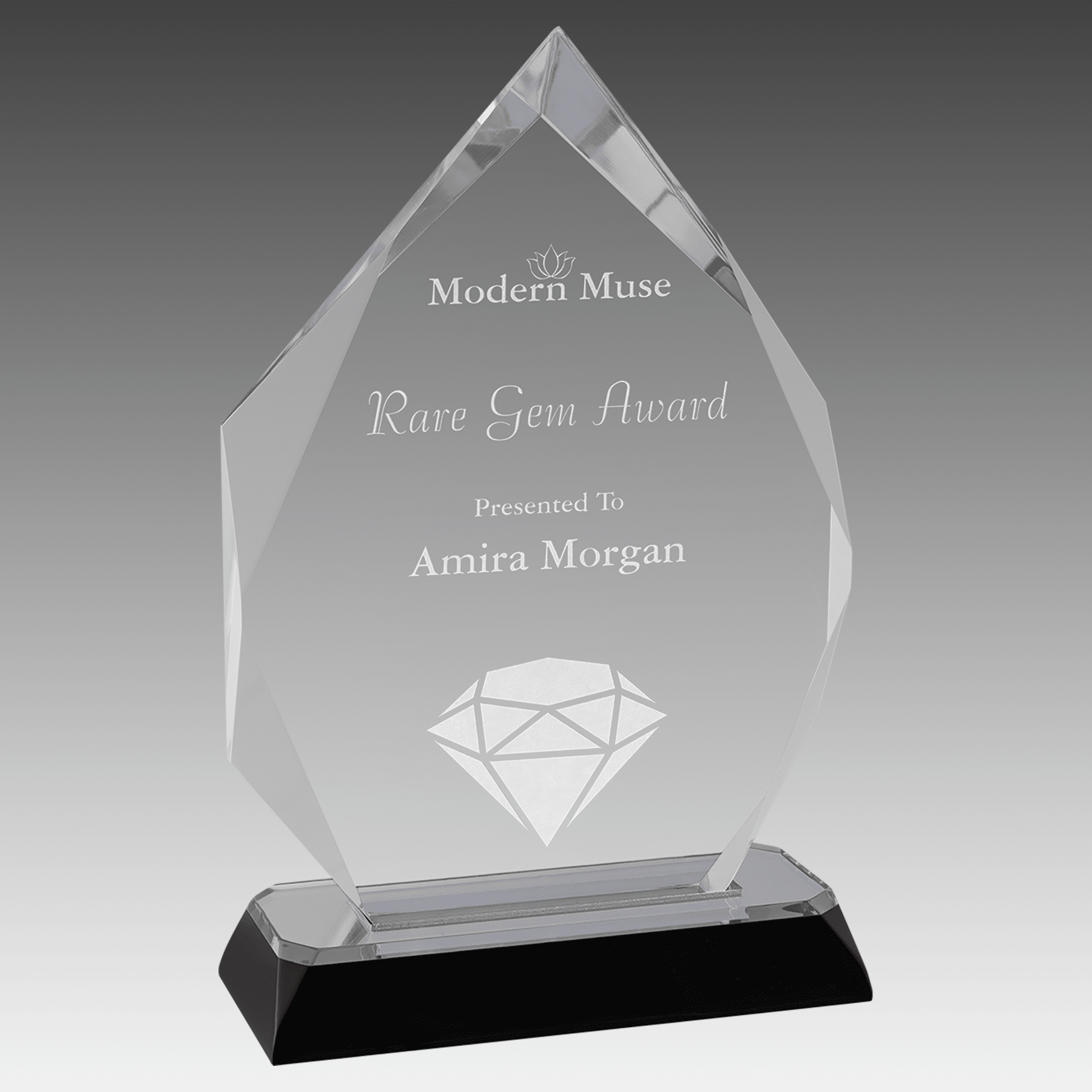 7.75" Silver Diamond-Diamond Corner Base Impress Acrylic