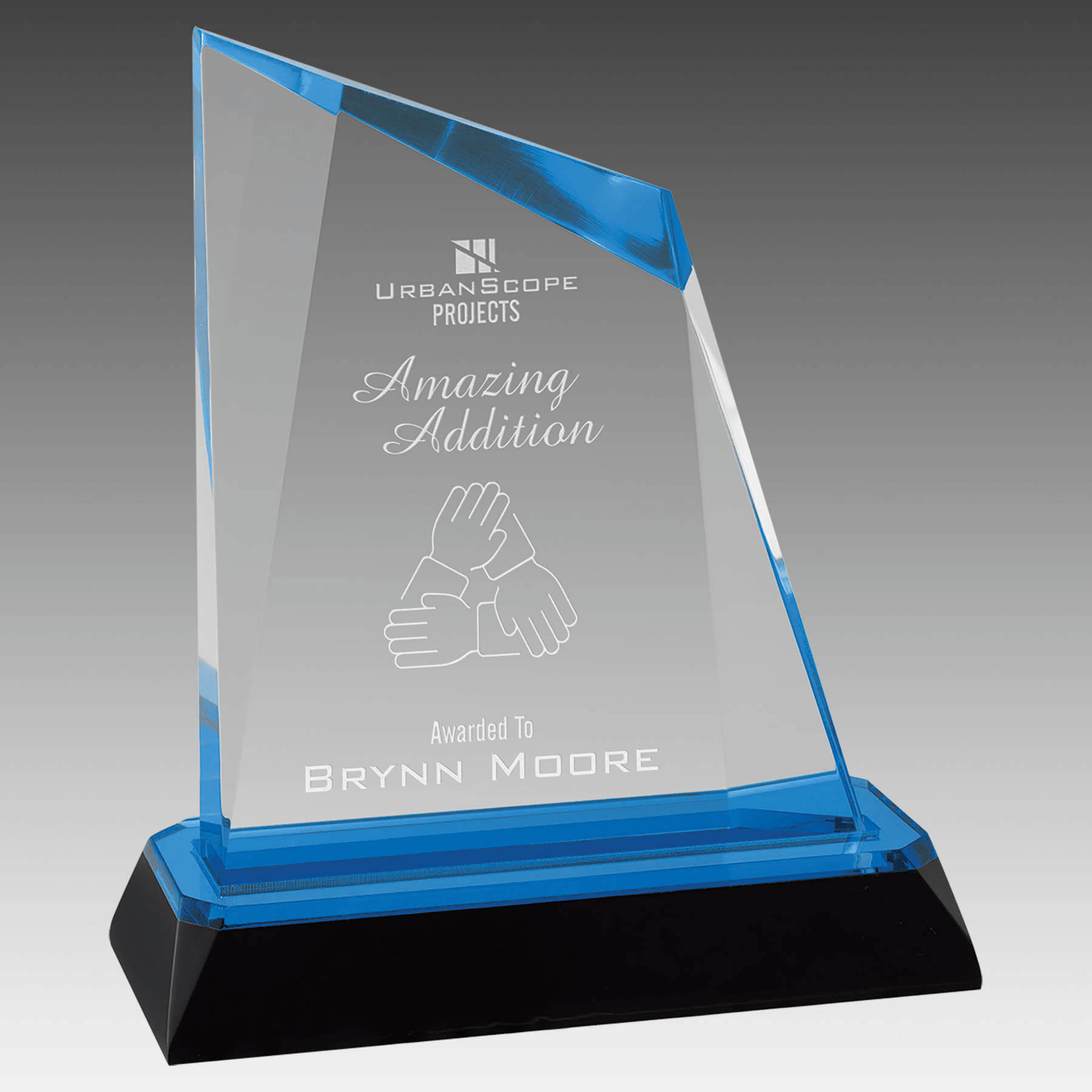 5.75" Blue Peak Diamond Corner Base Impress Acrylic