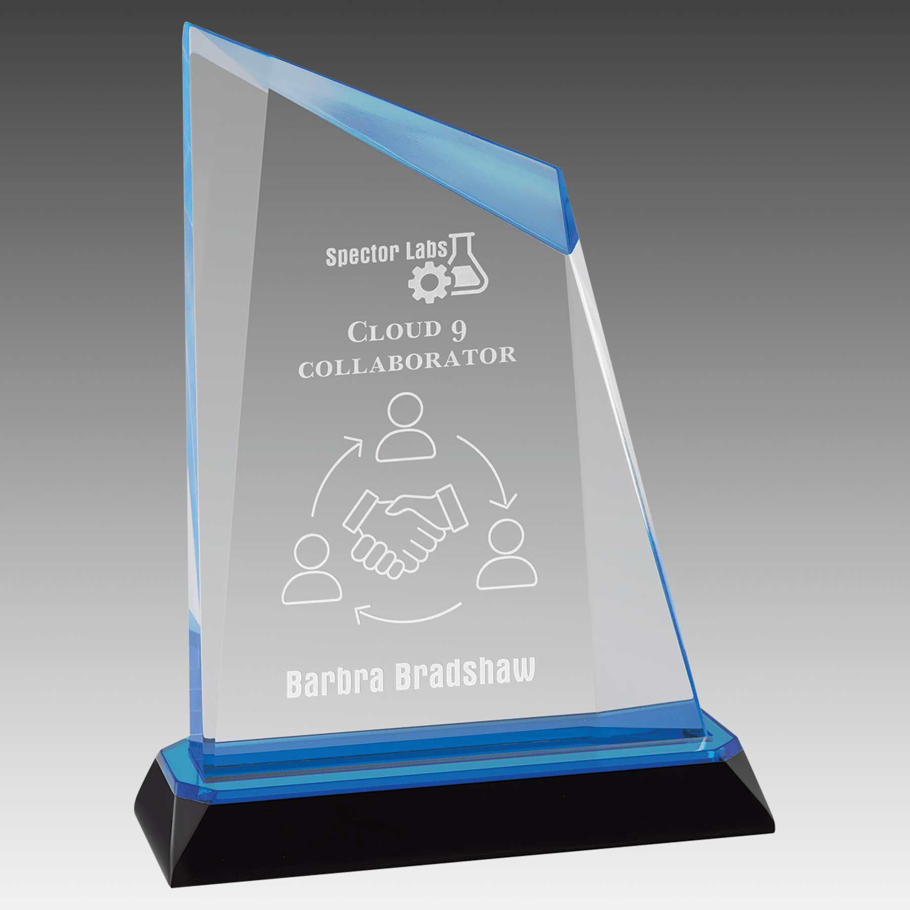 7.75" Blue Peak Diamond Corner Base Impress Acrylic