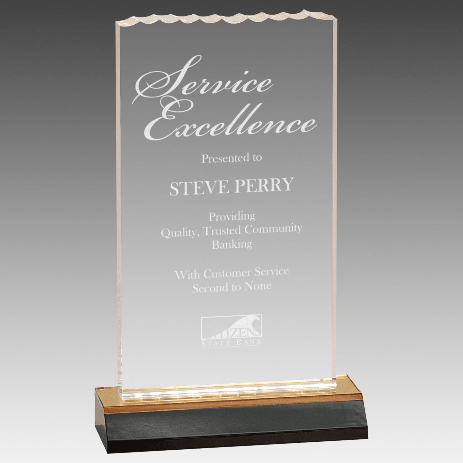 4" x 6" Gold Reflection Ice Top Acrylic